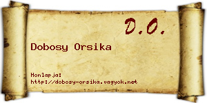 Dobosy Orsika névjegykártya